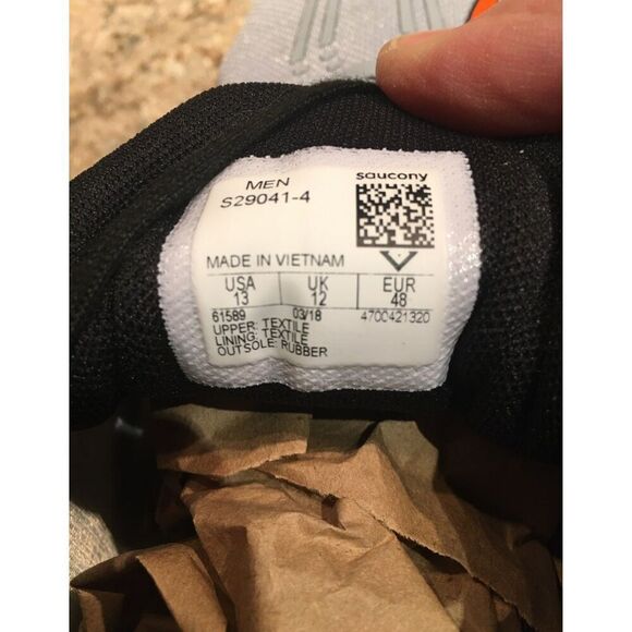 Saucony Men's Kilkenny XC7 Gray and Orange Athletic Shoes - Size 13 - Picture 6 of 9